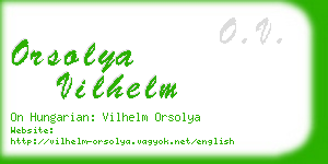 orsolya vilhelm business card